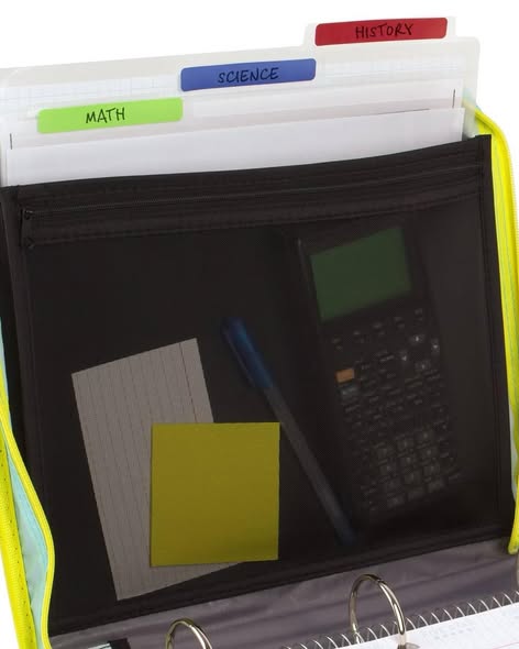 Five Star 2" Sewn Zipper Binder with File Folders Fashion Minty Palm