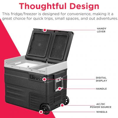 Frigidaire 27.17-in W 90 -Can Capacity Black Portable Indoor or outdoor Beverage Refrigerator