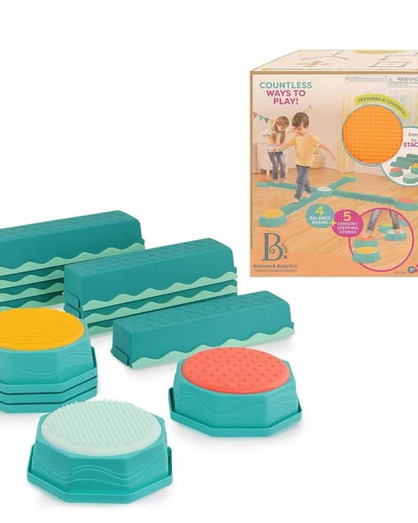 B. toys Sensory Balance Beams for Active Play Balance and Build Set