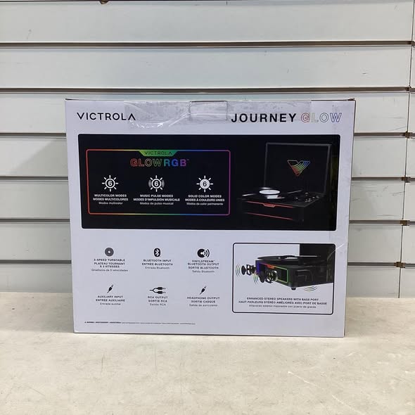 Victrola Journey Glow Illuminated Suitcase Record Player with Built-In Speakers