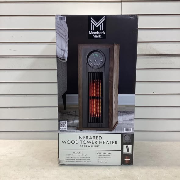 Member's Mark 23" 1500W Infrared Tower Heater with UV LED Light