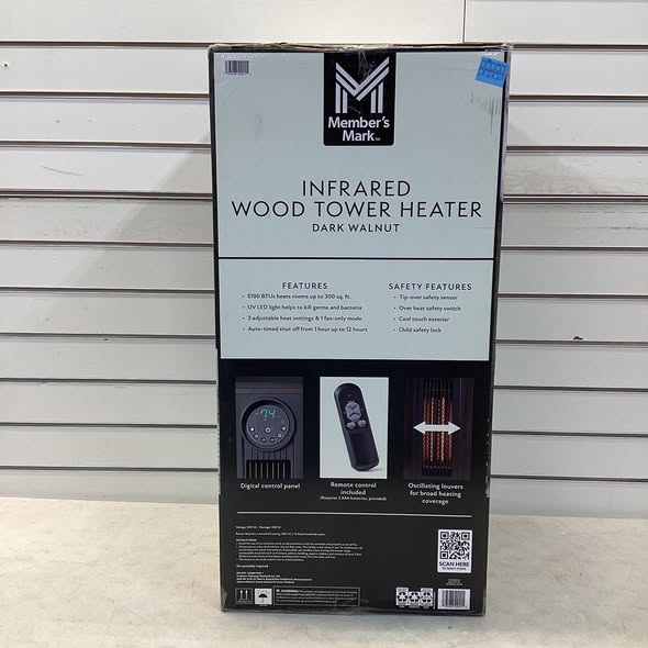 Member's Mark 23" 1500W Infrared Tower Heater with UV LED Light
