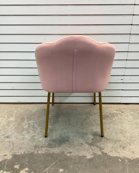 Chair - Renwick Modern Velvet Accent Chair with Golden Metal Legs for Living Room, Pink