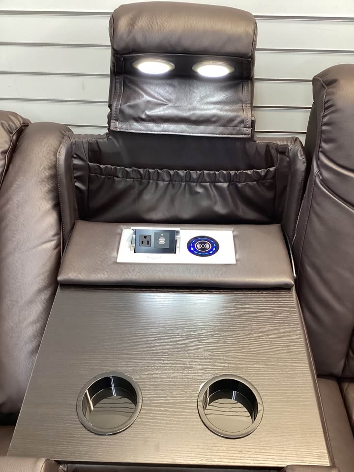 Sofa -  Ivy Bronx Power Reclining Sectional Sofa With Led Lights And Wireless Charging Station