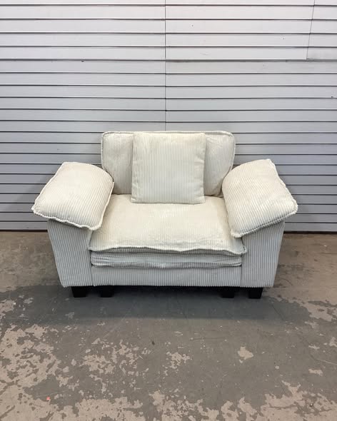 Chair - Latitude Run Wide Modular Chair In White Corduroy