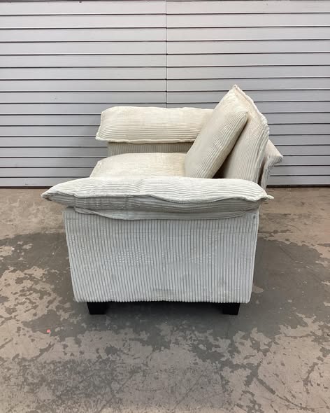 Chair - Latitude Run Wide Modular Chair In White Corduroy
