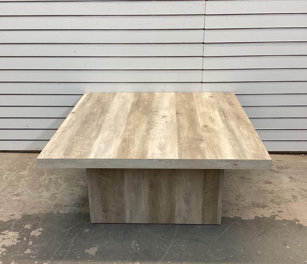 Coffee Table - Coaster Devar 35.5 in. Square Engineered Wood Coffee Table Distressed Pine