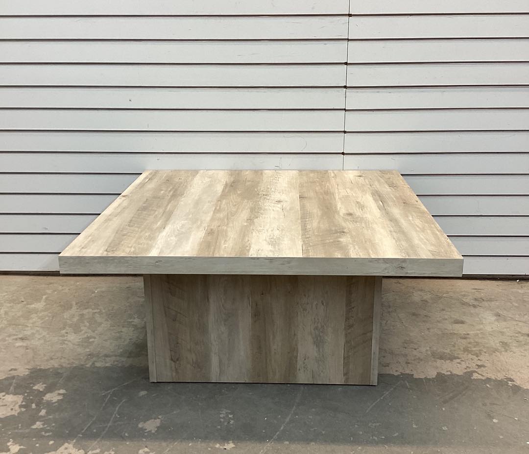 Coffee Table - Coaster Devar 35.5 in. Square Engineered Wood Coffee Table Distressed Pine
