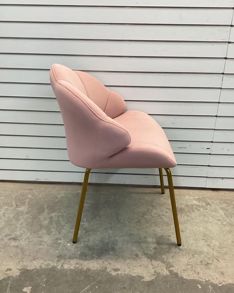 Chair - Renwick Modern Velvet Accent Chair with Golden Metal Legs for Living Room, Pink
