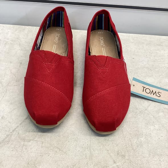 Women's Shoes - TOMS Women's Classic Canvas Shoe in Red Size 6.5