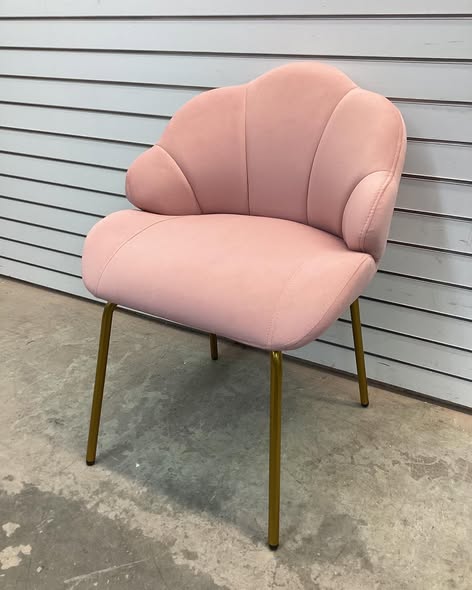 Chair - Renwick Modern Velvet Accent Chair with Golden Metal Legs for Living Room, Pink