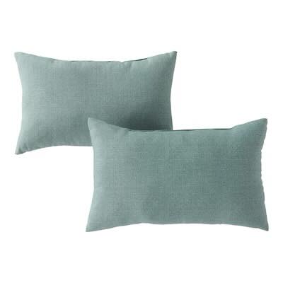Pillow - Greendale Home Fashions 2 -Pack Unbranded Solid Seaglass Rectangular Lumbar pillow