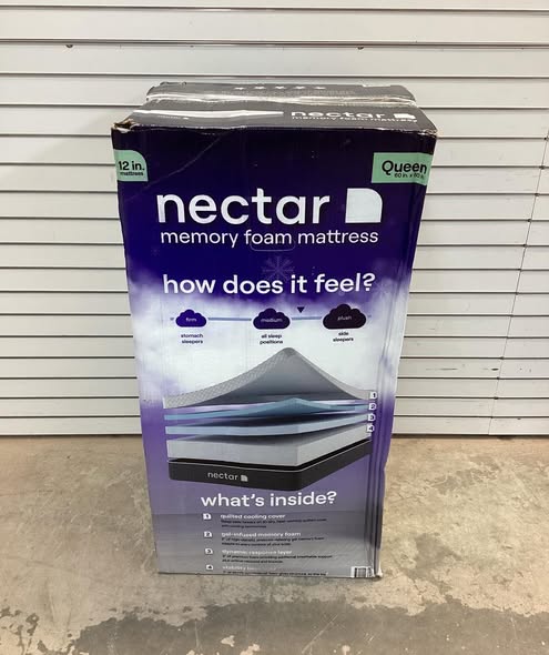 Mattress - Nectar 12" Queen Size Medium Plush Memory Foam Mattress
