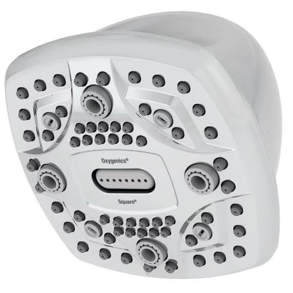 Oxygenics Square 6-Setting Fixed Shower Head