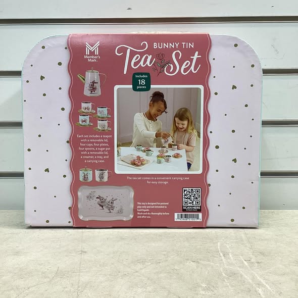 Tea Set Toy - Member's Mark Bunny Tin Tea Set, 18 pc.