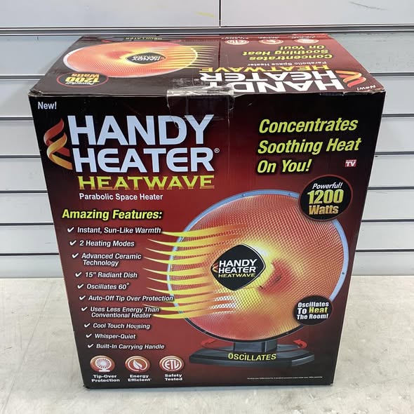 Heater - HANDY HEATER 1200-Watt Electric Ceramic Parabolic Space Heater