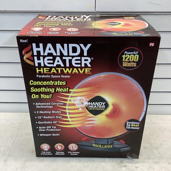 Heater - HANDY HEATER 1200-Watt Electric Ceramic Parabolic Space Heater