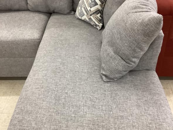Grey Fabric L Shape Sectional
