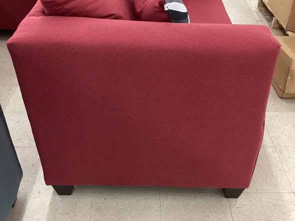 Red Fabric Couch and Loveseat Set with Accent Pillows