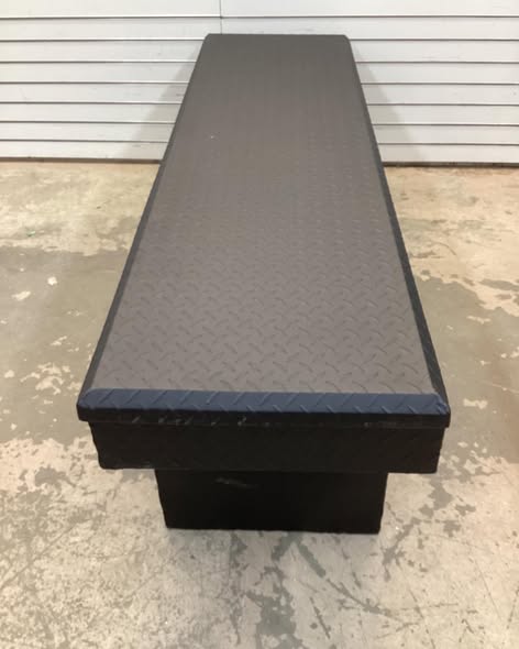Northern Tool + Equipment Deep Crossover Truck Toolbox with Removable Tray, 69in. x 20in. x 19in., Aluminum, Textured Matte Black, Pull Handle Latches