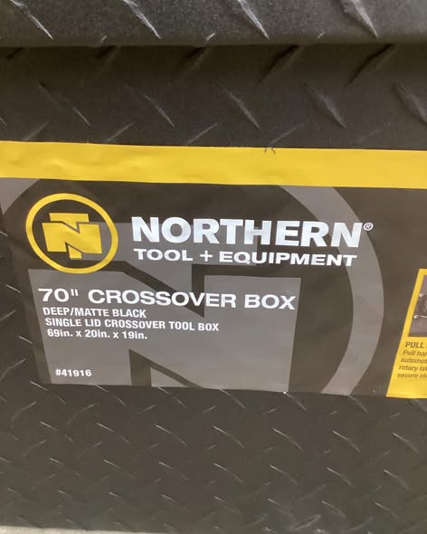 Northern Tool + Equipment Deep Crossover Truck Toolbox with Removable Tray, 69in. x 20in. x 19in., Aluminum, Textured Matte Black, Pull Handle Latches
