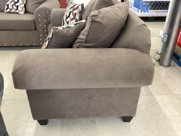 Brown Microfiber Suede Fabric Couch and Loveseat Set