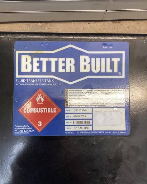 Better Built Steel Diesel Fuel Transfer Tank, 36-Gallon, Rectangular - Lightly Used