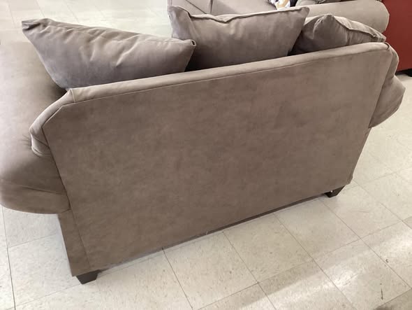 Brown Microfiber Suede Fabric Couch and Loveseat Set