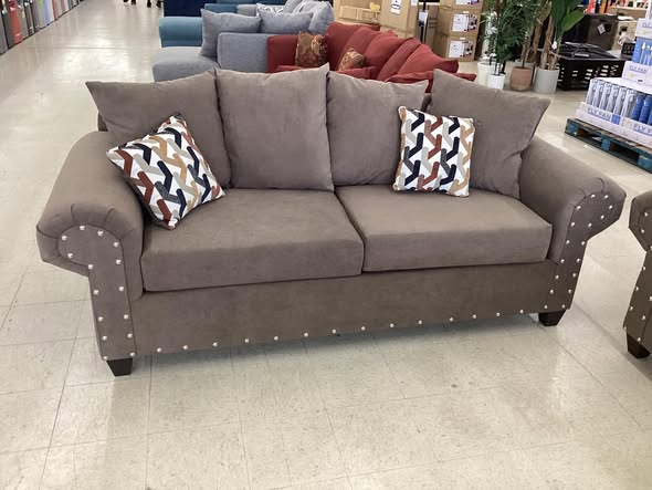 Brown Microfiber Suede Fabric Couch and Loveseat Set