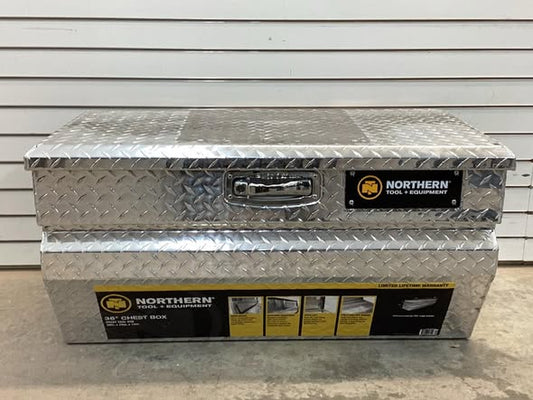 Tool Box - Aluminum Storage Chest Truck Box - Diamond Plate, 36 3/4in.L x 20 1/2in.W x 18 1/2in.H