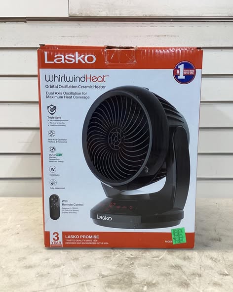 Lasko Whirlwind Heat Orbital Oscillation Ceramic Space Heater with Remote