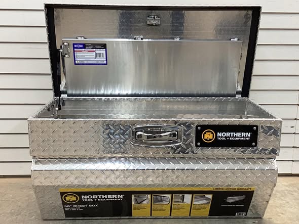 Tool Box - Aluminum Storage Chest Truck Box - Diamond Plate, 36 3/4in.L x 20 1/2in.W x 18 1/2in.H