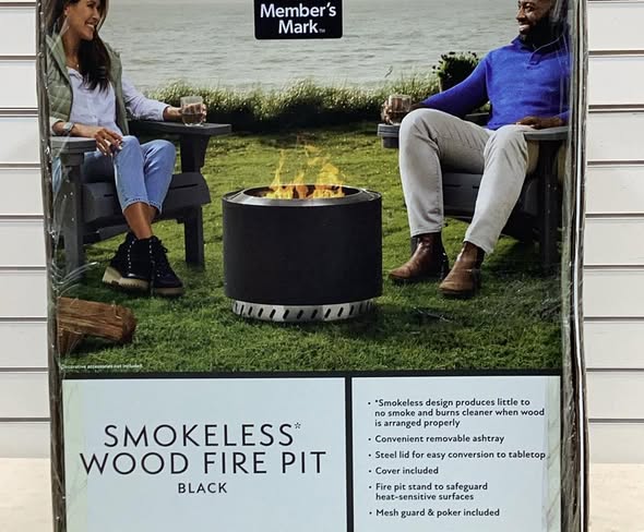 Fire Pit - Member’s Mark 22" Smokeless Wood Fire Pit with All-Weather Cover