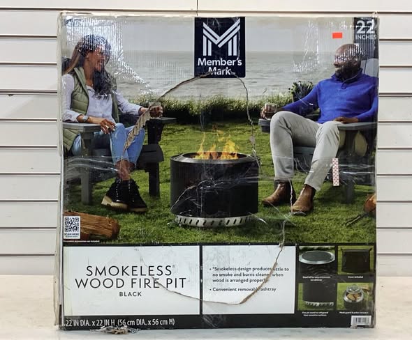 Fire Pit - Member’s Mark 22" Smokeless Wood Fire Pit with All-Weather Cover