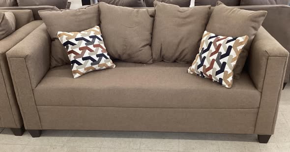 Light Brown Fabric Couch and Loveseat Set