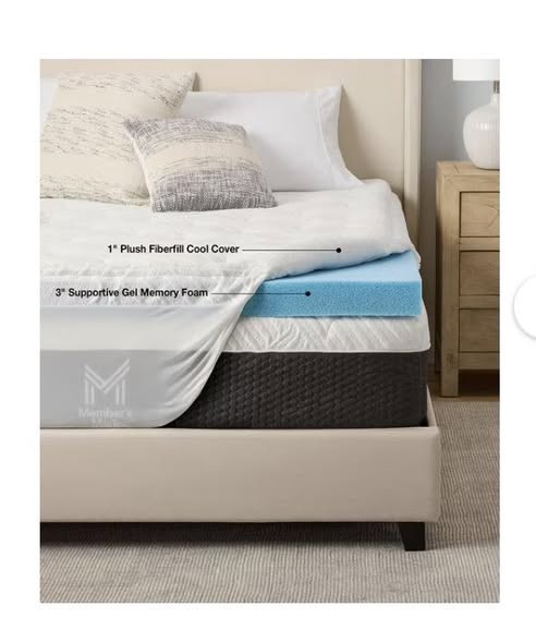 Member’s Mark 4" Pillow Top Gel Memory Foam Mattress Topper Size Full