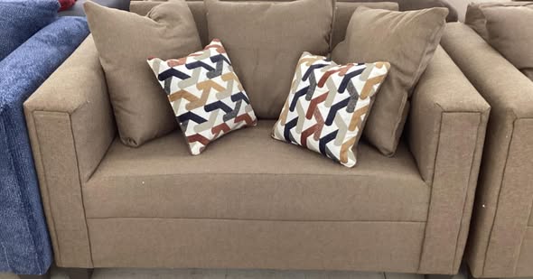 Light Brown Fabric Couch and Loveseat Set