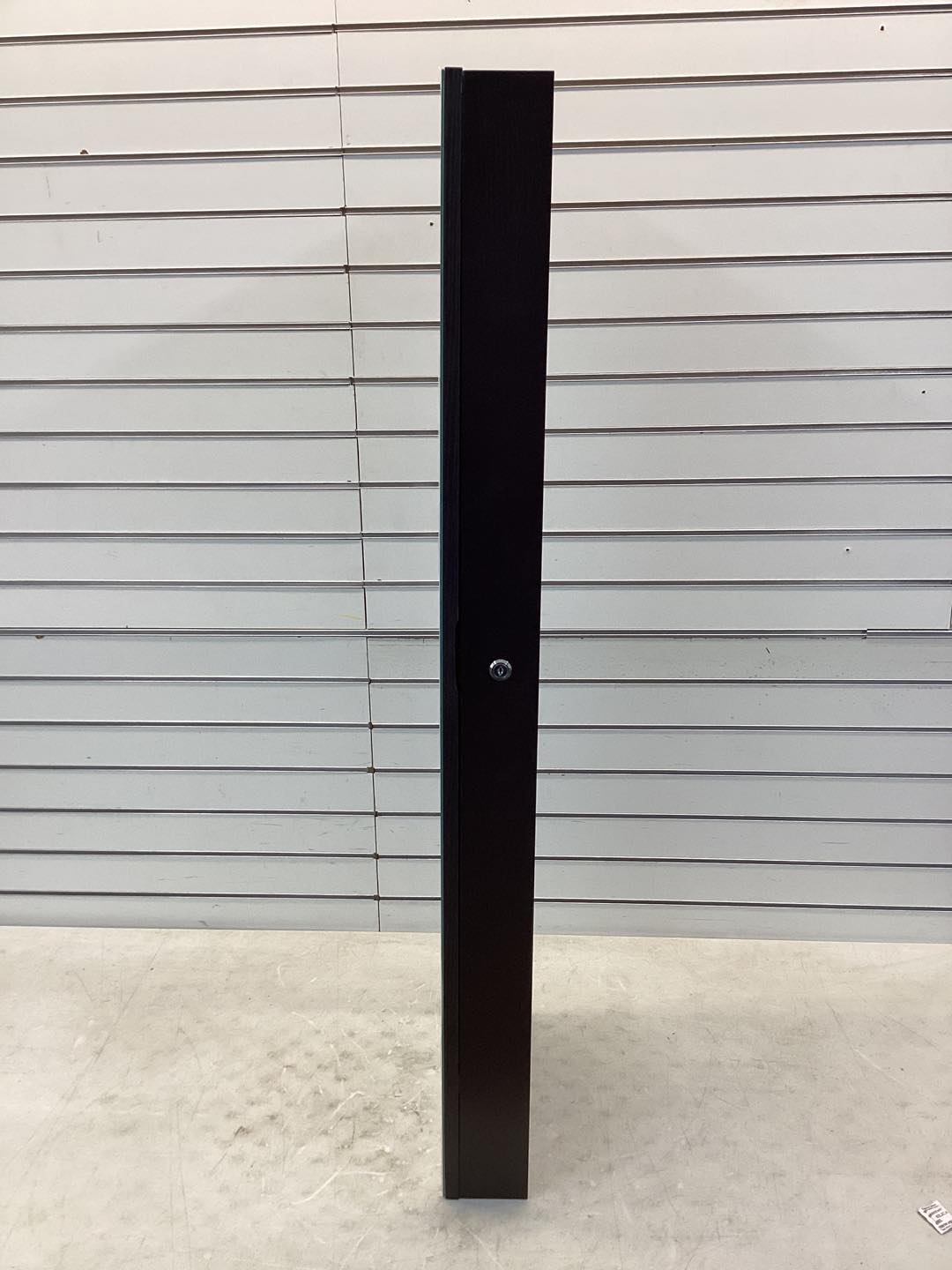 Costway Brown Mirrored Wall Jewelry Cabinet with LED Lights