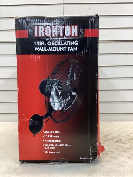 Ironton Oscillating Wall-Mount Garage Fan, 14in., 2200 CFM