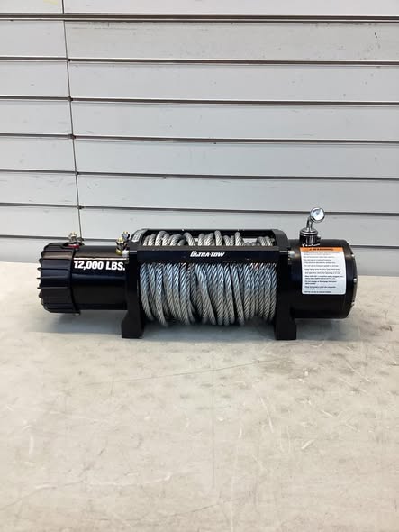 Ultra-Tow 12 Volt DC-Powered Off-Road Vehicle Winch, 12,000-Lb. Capacity - Lightly Used