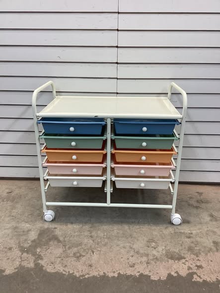 Costway 12 Drawers Rolling Cart Storage Scrapbook Paper Studio Organizer Bins