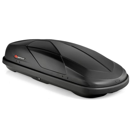 Goplus 14 Cubic Feet Cargo Box Dual-Sided Opening Rooftop Carrier Heavy Duty Black