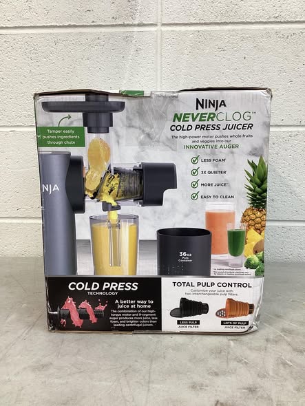 Ninja NeverClog Cold Press Juicer Powerful Slow Juicer with Total Pulp Control - Lightly Used