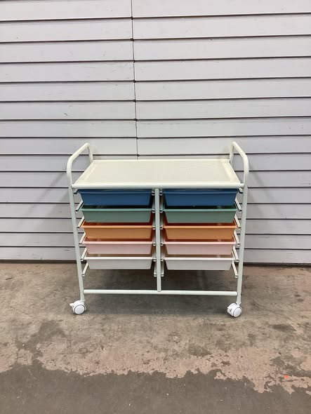 Costway 12 Drawers Rolling Cart Storage Scrapbook Paper Studio Organizer Bins