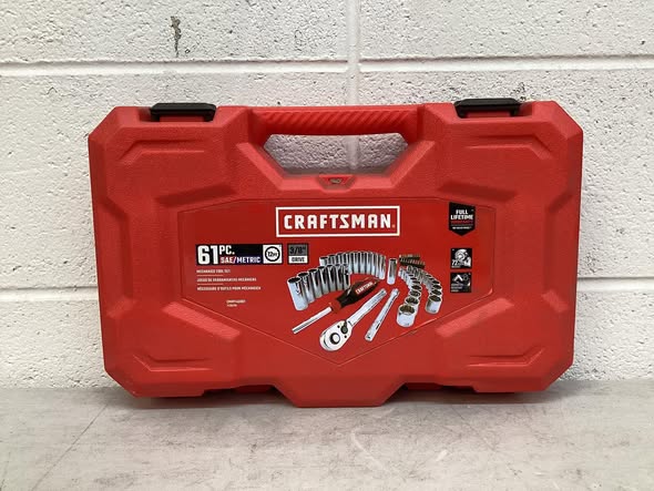CRAFTSMAN 61 -Piece Metric and standard (SAE) Mechanics Tool Set with Hard Case