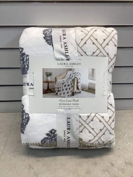 Laura Ashley Coco Plush Reversible Throw, 60" x 70"