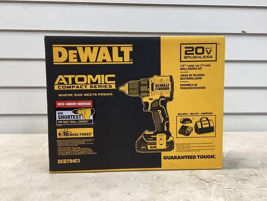 DEWALT Atomic 20V Lithium-Ion Cordless Compact 1/2 in. Drill/Driver Kit with 1.5Ah Battery and Charger