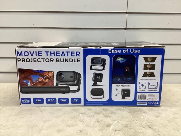 Fugoo Outdoor Projector & Soundbar Bundle with Tripod & 120" Foldable Screen