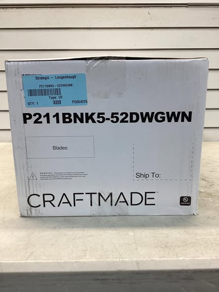 Craftmade Pro Plus 211 52-in Brushed Satin Nickel with Brushed Nickel/Greywood Blades Ceiling Fan