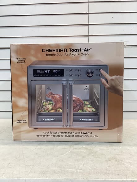 Chefman 10-in-1 Stainless Steel French Door Toaster Oven Air Fryer - Lightly Used